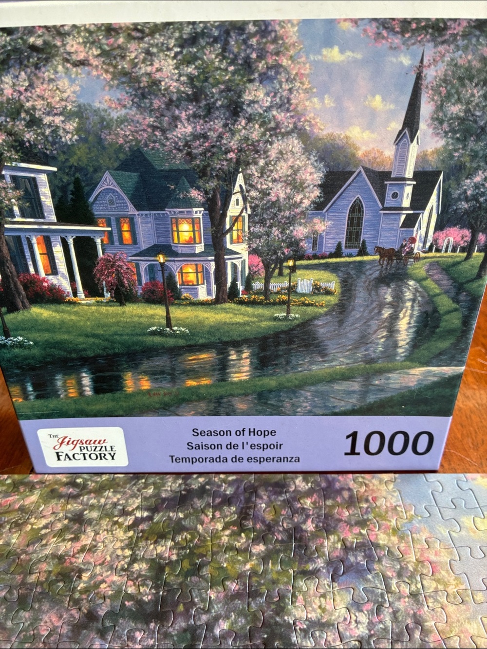 1000-Piece Tranquil Cottage Puzzle in Green & Yellow